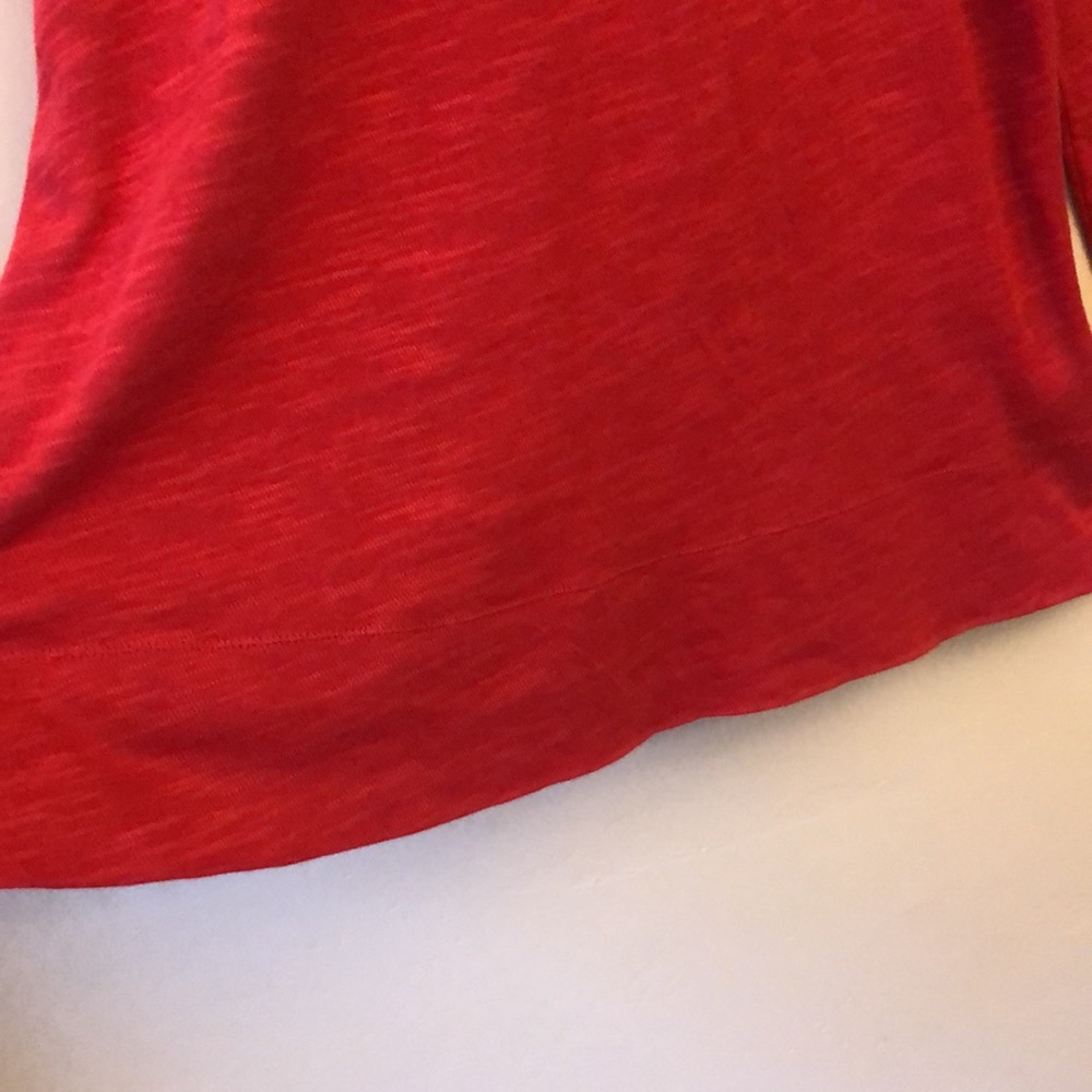 J. Jill Sweater Size Small Red V-Neck Pocketed Tunic Top 100% Cotton - Picture 3 of 12